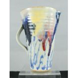 A Janice Tchalenko studio pottery jug pitcher, glazed stoneware.