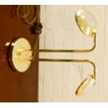 A 1950s brass twin desk lamp.