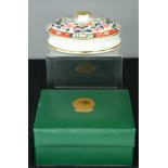 A bone china presentation dish and cover, with Compliments of Sheikh Hasina, Prime Minister,