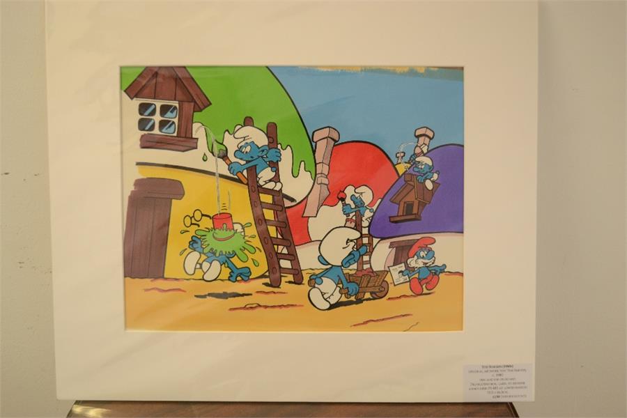 The Smurfs (1980s), original artwork, pen and ink on board, 33 by 44cm.