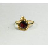 A 9ct gold and amethyst 1970s ring, size R, 2.4g.