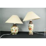 Two similar Chinese stoneware glazed lamp bases.