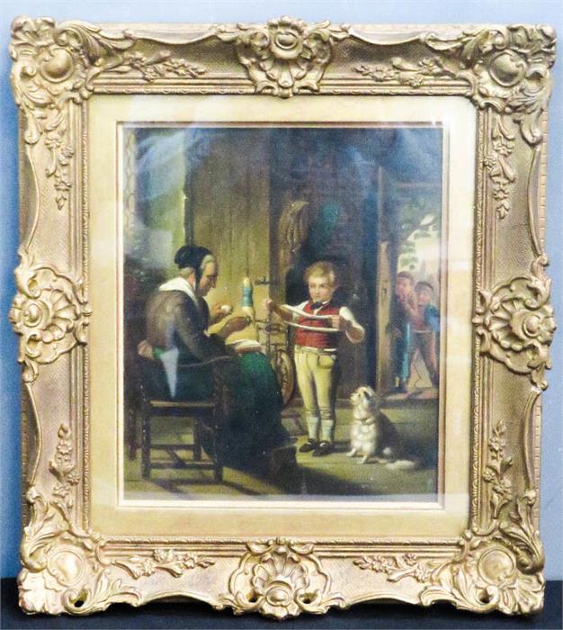 A 19th century oil on canvas, Fixed by Grandmother Can't Get Out, unsigned.