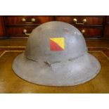 WWII womens Home Guard flashed helmet, the Middlesex Home Guard.