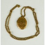 A 9ct gold locket and chain.