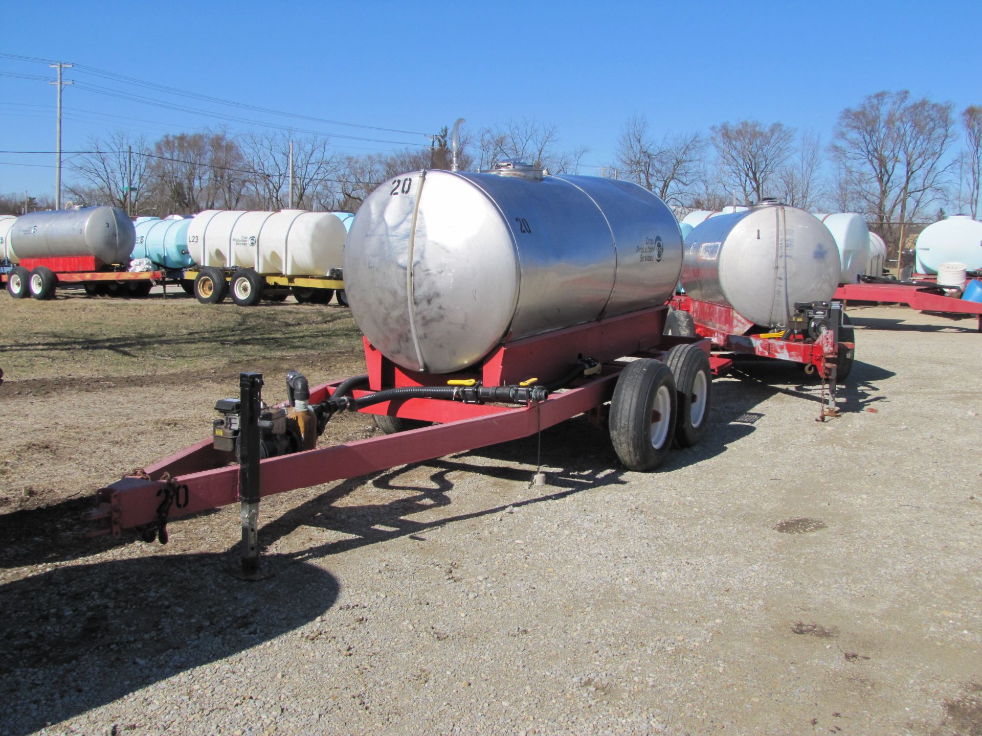 1000 gal SS nurse trailer, tandem axle, with 2" gas pump - Image 2 of 17