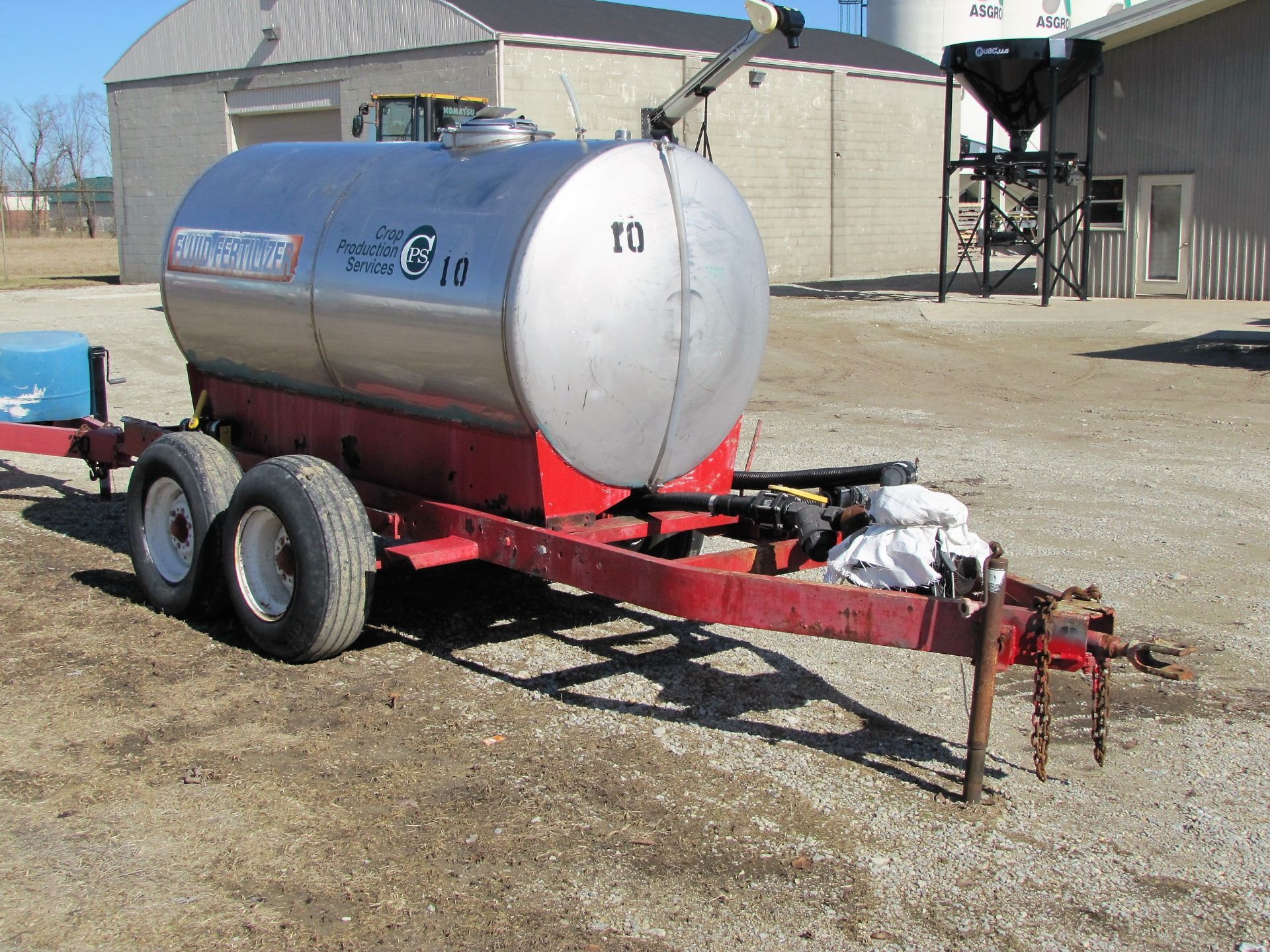 800 gal SS nurse trailer, tandem axle, with 2" gas pump