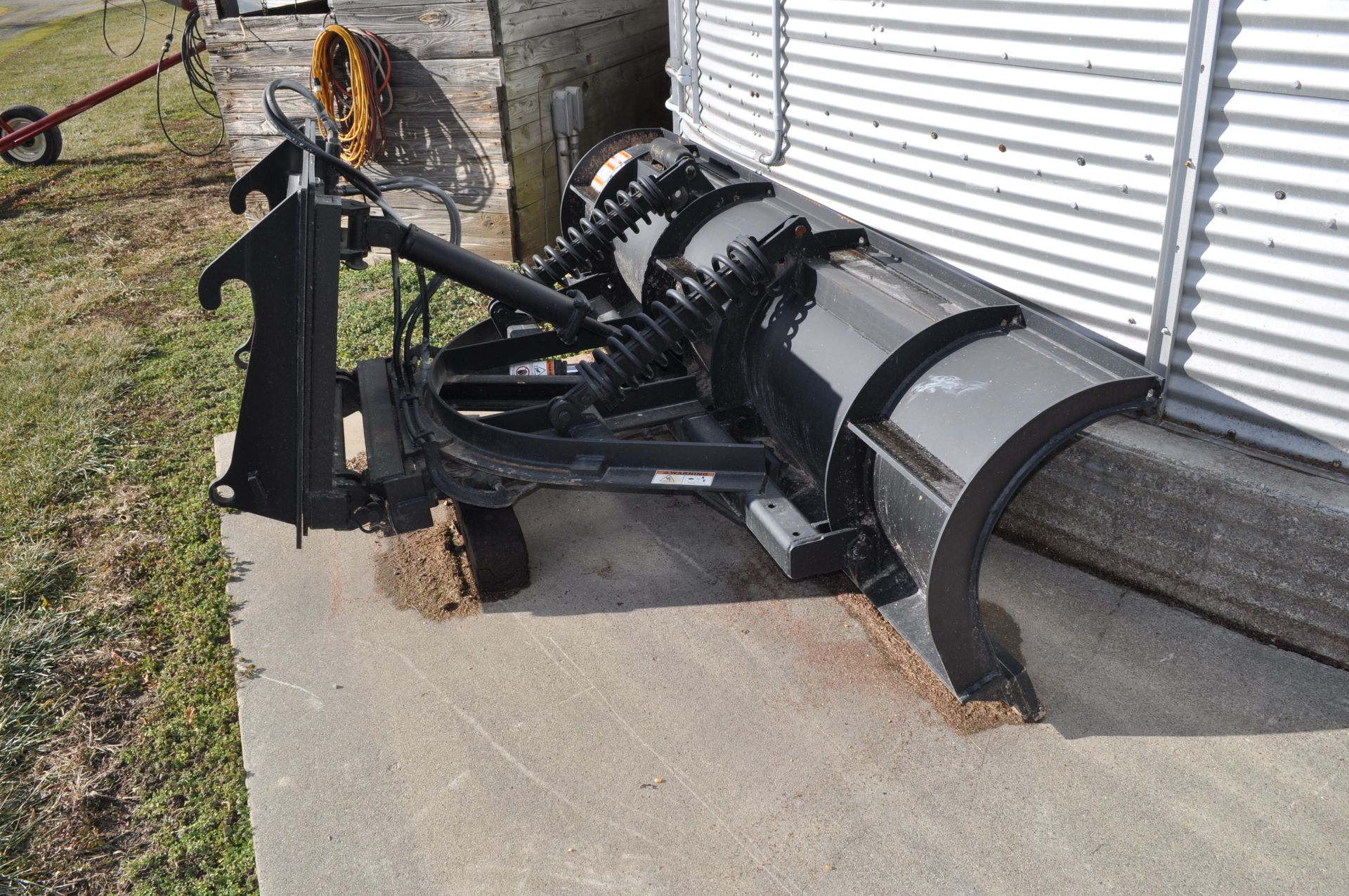 11' JRB snowplow blade for John Deere 310SJ backhoe, Hyd angle, quick attach, spring trip SN 0610- - Image 3 of 5