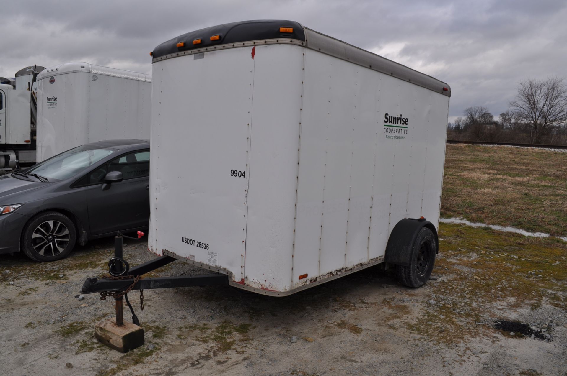 1999 Trailblazer enclosed trailer, single axle, ball hitch, ramp door, 72”x10’x84”