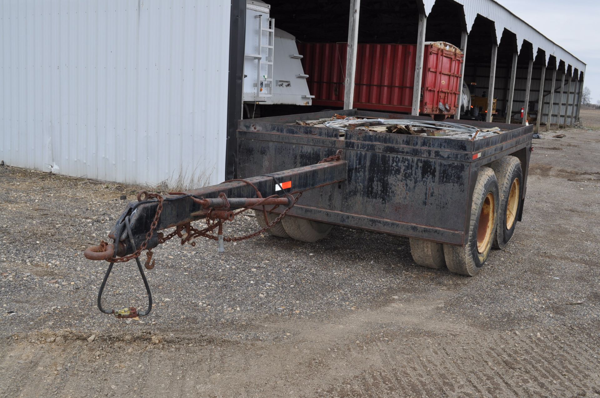 Counterweight pup trailer, 9'x8' deck, wood floor needs replaced, tandem axle, spring ride