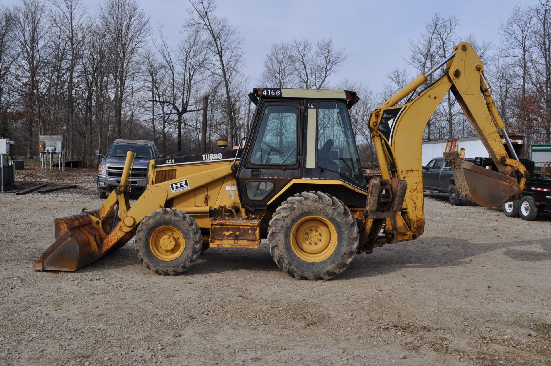 CAT 416B Backhoe, 4x4, Turbo, 19.5 L 24 rear, 12.5/80-16 front, 5522 hrs, shuttle shift, cab, 2 - Image 2 of 19