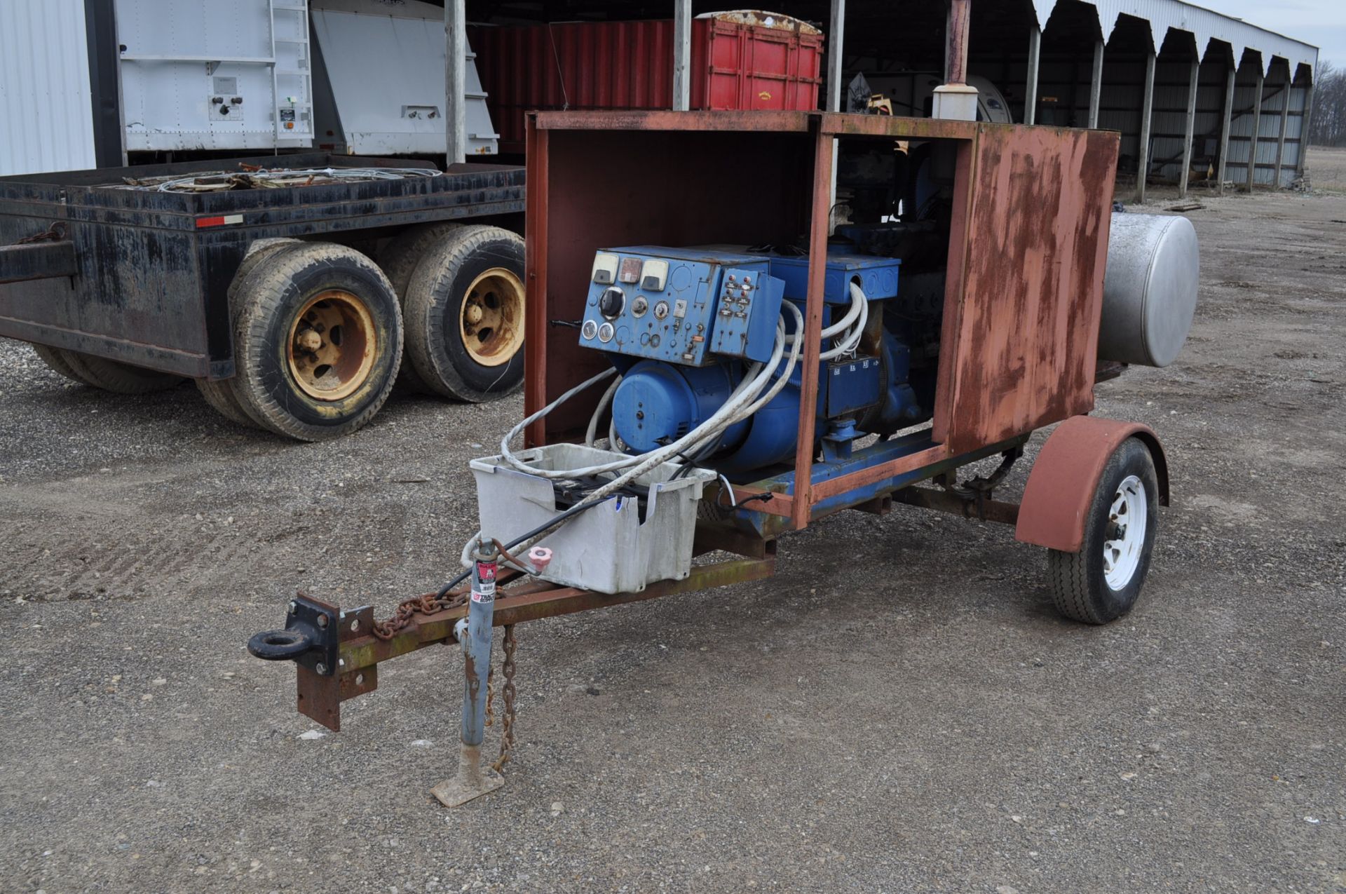 1964 Kohler generator, Hercules diesel engine, 3 phase, 45KW, w/ 100 gal fuel tank, on trailer - Image 2 of 5