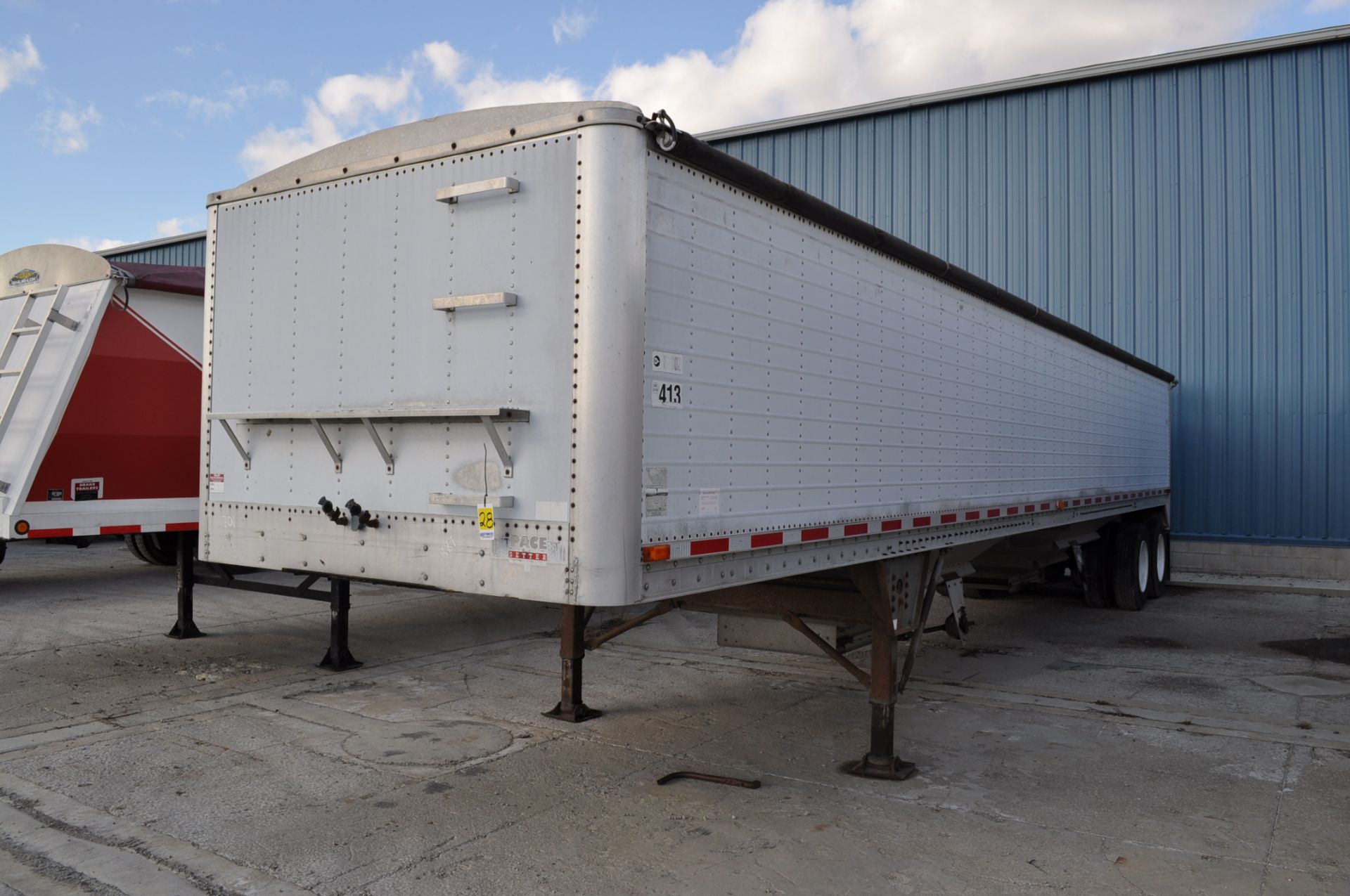 1987 Wilson 40’ alum double hopper bottom Pacesetter grain trailer, spring ride, Ag hopper, 22.5 - Image 2 of 12