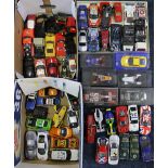 Over fifty Scalextric and other slot cars including six boxes