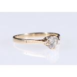 9ct gold solitaire paste set ring, 1.