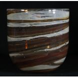 1960's studio agate glass bowl possibly Strathearn with impressed stamp to base,