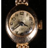 9ct gold ladies Verity wristwatch with 9ct gold strap, 15.