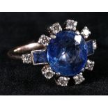 Sapphire and diamond ring,