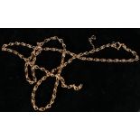 9ct gold rope twist neck chain, 50cm long a/f, approx 10.