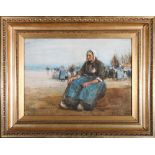 JOHN R REID Waiting for the Boats watercolour, signed, 25cm x 35cm.