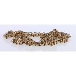 9ct gold faceted chain link neck chain, 80cm, 36g.