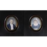 BRITISH SCHOOL (19TH CENTURY) Portraits of a man and a woman Pair of watercolour miniatures,