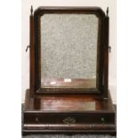 George III parcel gilt mahogany toilet mirror with three drawers