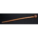 Rootwood Shillelagh or club with large bulbous knop,