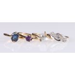 9ct gold sapphire ring,