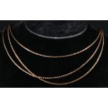 9kt neck chain, 126cm long,