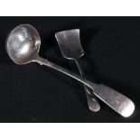 Victorian silver fiddle pattern toddy ladle initialled,