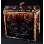 19th century Scottish treacle glazed pottery bread bin, of rectangular form,