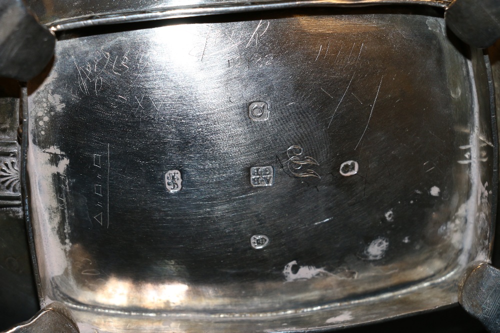 George III silver teapot raised on paw feet, London 1811, maker ABGB, - Image 2 of 2