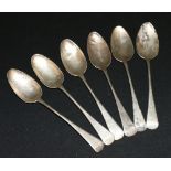 Set of six Scottish Provincial silver teaspoons by William Jamieson of Aberdeen two marks WJ ABD,