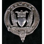 Scottish silver Clan brooch "Forward" for clan Douglas, Edinburgh 1952,