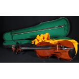 Violin with single piece 14-inch back, the button indistinctly initialled JP 1820?,