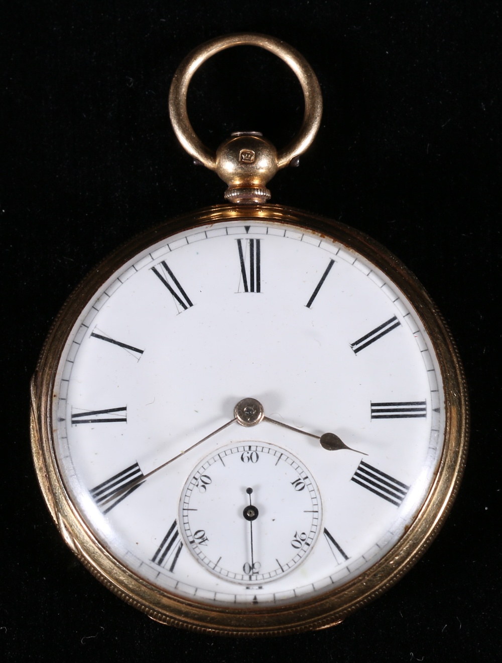 18ct gold open faced pocket watch, the dust cover engraved Robt Murray Lauder 13700, 82.