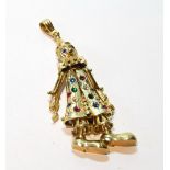 9ct gold pendant modelled as a clown, gem-set. Condition Report 18.