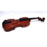 Scottish violin, labelled "John Murdo Lang, Newton Stewart 1937", 14in two-piece back, 59cm.