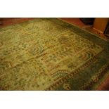 Large Ushak style library carpet with all-over willow and tree design, 360cm x 363cm.