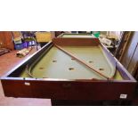 Early Victorian mahogany bagatelle board, with ivory markers to the sides, 132cm.