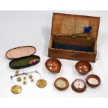 Set of 19th century brass and copper tea scales,