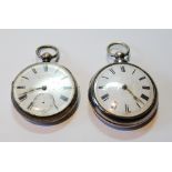 Silver pair cased verge watch by Gowell, London 1827, a similar lever watch by Meekin,