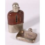 Victorian silver spirit hip flask bearing inscribed signature to the body, gilded to the interior,