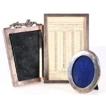 Victorian silver rectangular photograph frame with ribbon crest, London 1895, 18cm,