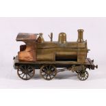 Unmarked but in the manner of Mamod large gauge (3 inch) live steam 2-4-0 locomotive,