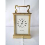 Brass presentation carriage clock by Mappin & Webb commemorating the visit of Queen Elizabeth II to