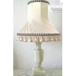 Onyx table lamp and shade.