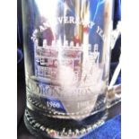 Etched glass Coronation Street 25th Anniversary tankard, 1985.