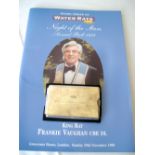 EPNS presentation note case, 'King Rat' Frankie Vaughan CBE, 1998,